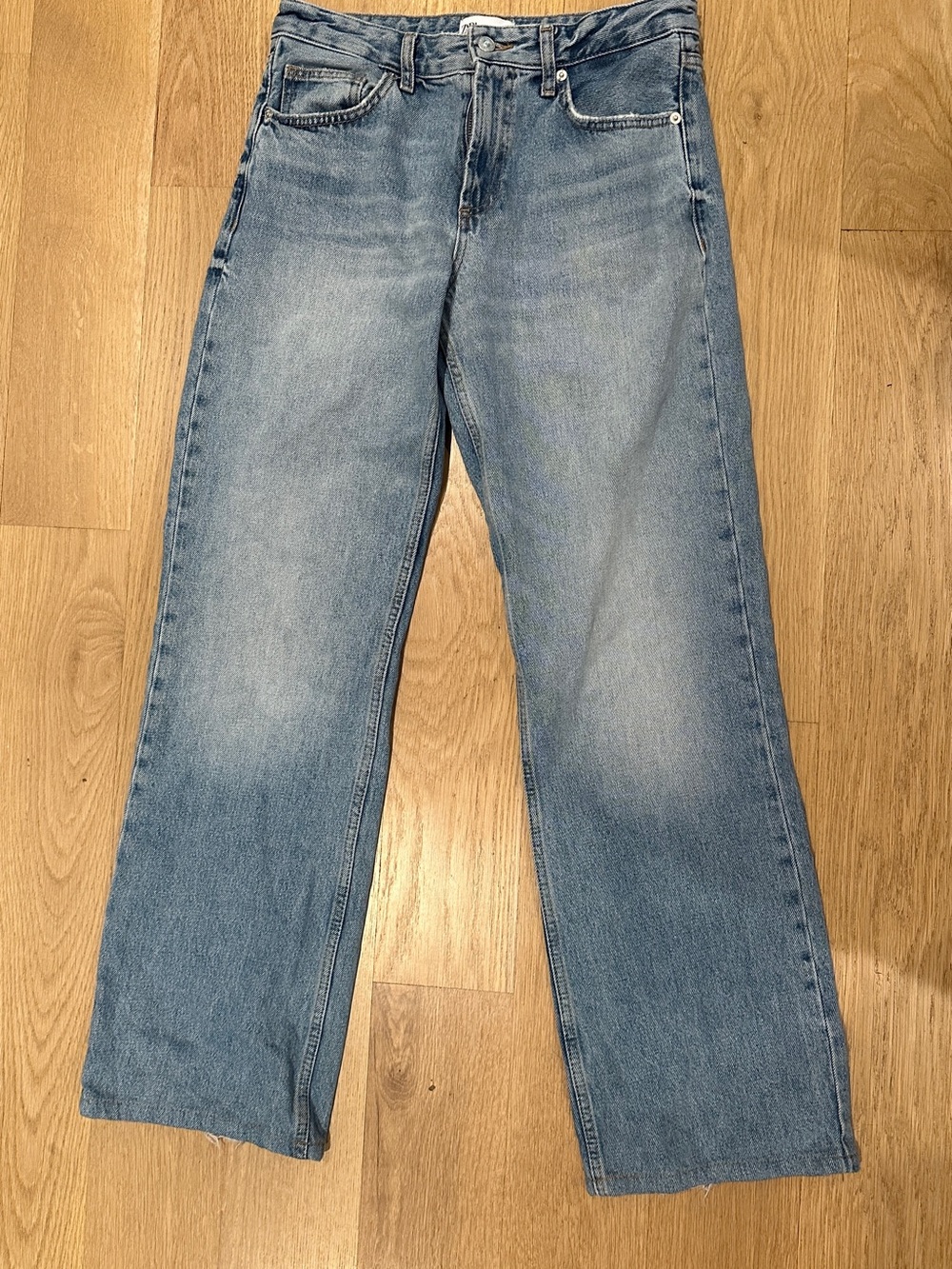 Zara  Light Blue Straight-Leg Jeans
